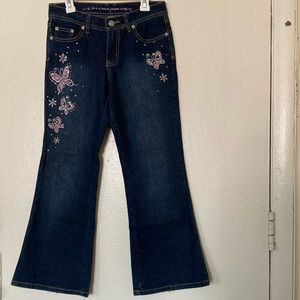 *BRAND NEW* Arizona Jean Company Pink Jewels Butterfly Dark Jeans